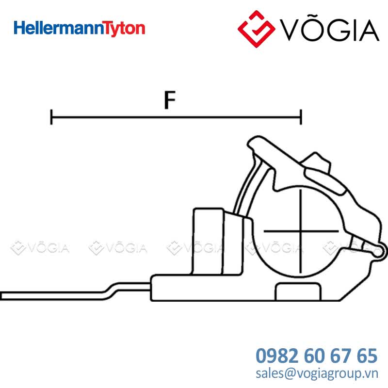 Kẹp cáp, đầu cố định cáp - P-clamp short, Dmin=127mm, Dmax=195mm, ∅831 mm, 30°, black, 280pcs - RCB30SM8-PA66HIRHSUV/ST/ZN-BK
