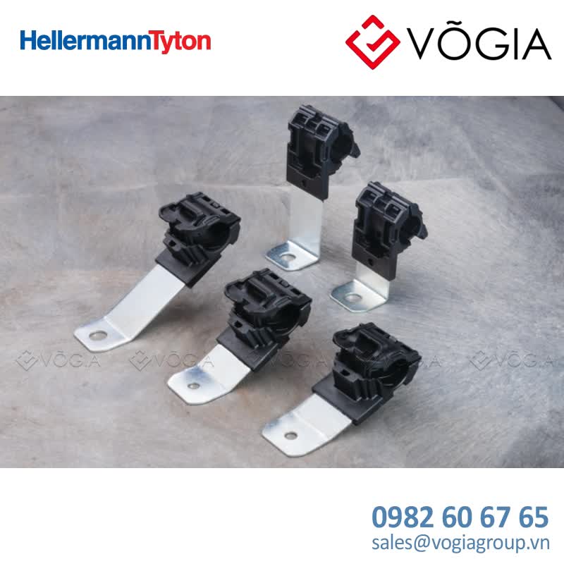 Kẹp cáp, đầu cố định cáp - P-clamp short, Dmin=127mm, Dmax=195mm, ∅831 mm, 30°, black, 280pcs - RCB30SM8-PA66HIRHSUV/ST/ZN-BK