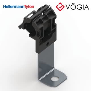 Kẹp cáp, đầu cố định cáp - P-clamp long, Dmin=127mm, Dmax=195mm, ∅1029 mm, 90°, black, 200pcs - RCB90LM10SS-PA66HIRHSUV/SS304-BK