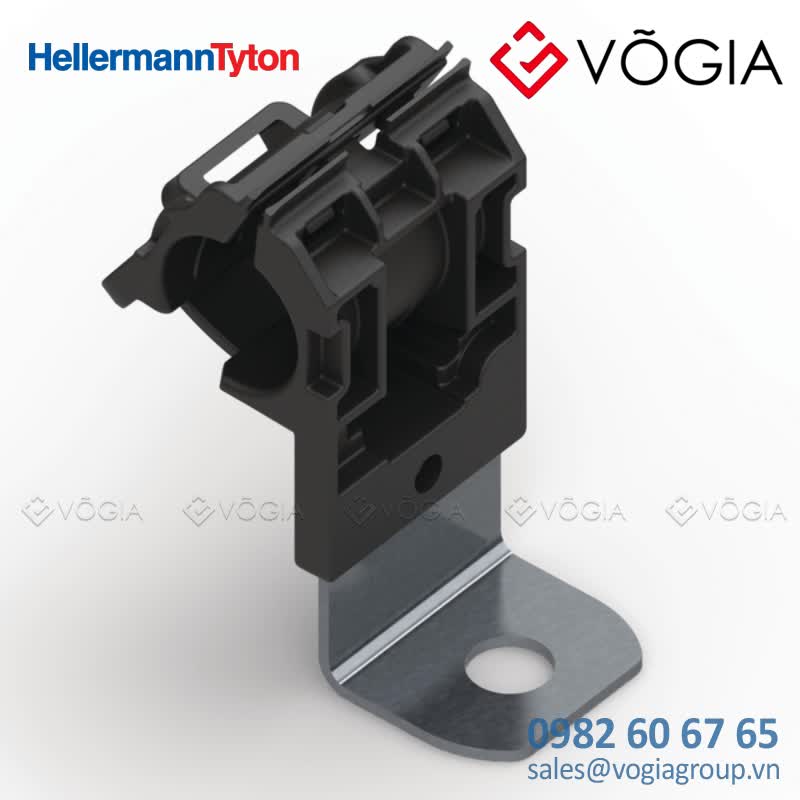 Kẹp cáp, đầu cố định cáp - P-clamp short, Dmin=127mm, Dmax=195mm, ∅1029 mm, 90°, black, 280pcs - RCB90SM10-PA66HIRHSUV/ST/ZN-BK