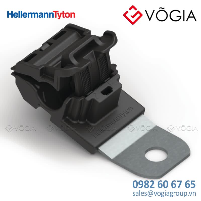 Kẹp cáp, đầu cố định cáp - P-clamp short, Dmin=62mm, Dmax=137mm, ∅65 mm, 15°, black, 300pcs - RCA15SM6-PA66HIRHSUV/ST/ZN-BK
