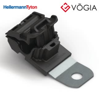 Kẹp cáp, đầu cố định cáp - P-clamp short, Dmin=62mm, Dmax=137mm, ∅65 mm, 15°, black, 300pcs - RCA15SM6-PA66HIRHSUV/ST/ZN-BK