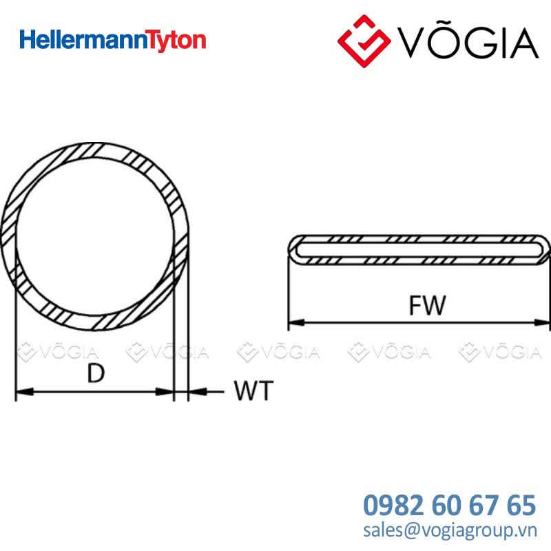 Heat shrinkable tubing 2:1 (381/191 mm), self extinguishing, grey, 6 m - TCN20-381/191-PO-X-GY