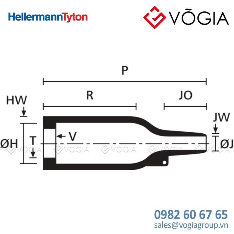 Ống co nhiệt định hình - Bottle Shapes, VG style - 154-42-GW8-PO-X-BK
