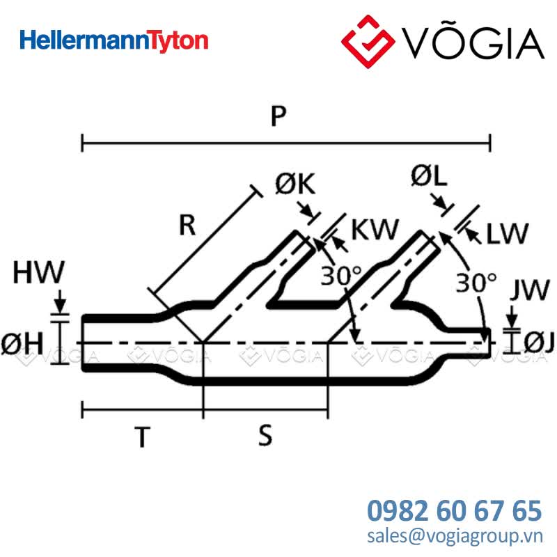 Ống co nhiệt định hình - Double T-Shapes - 1310-1-G-PO-X-BK