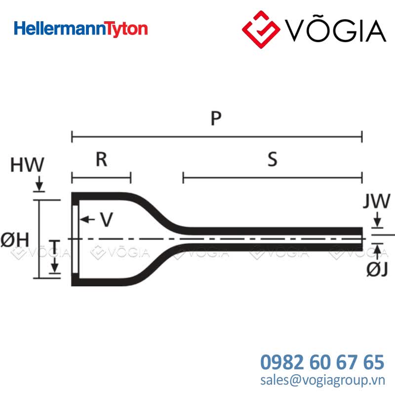 Ống co nhiệt định hình - Bottle Shapes, VG style - 176-1-GW8-PO-X-BK