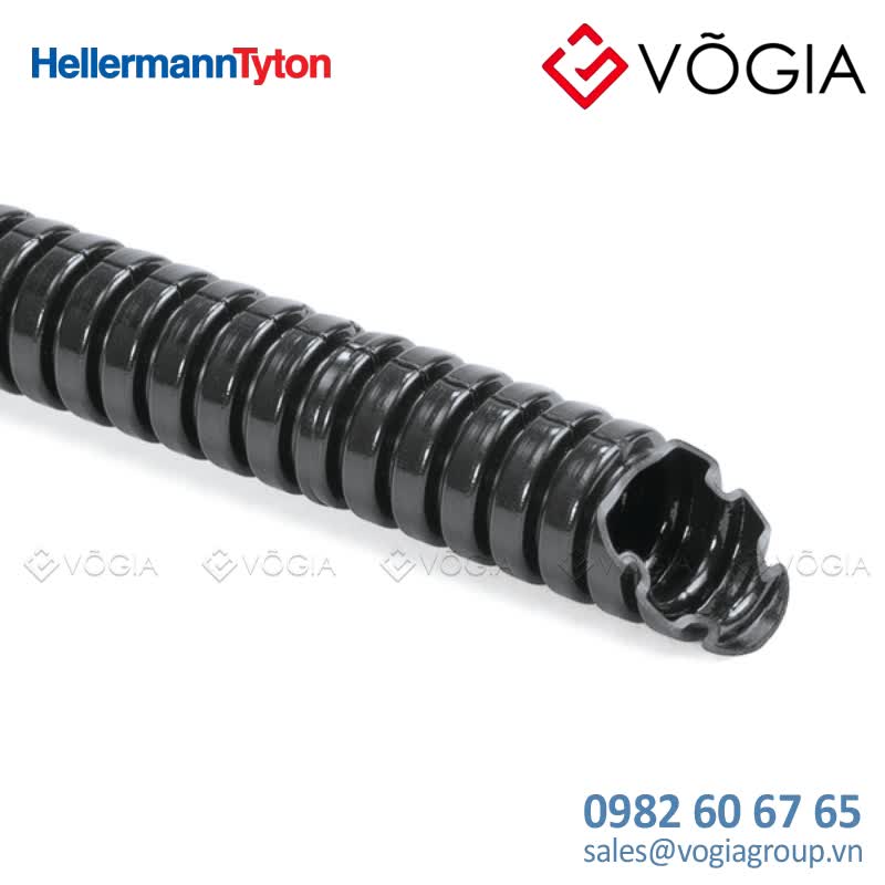 Ống nhựa bảo vệ cáp - Light weight corrugated flexible conduit PA6 ø10mm reel 50m - HG-LW10-PA6-BK