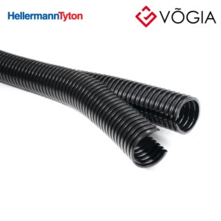 Ống nhựa bảo vệ cáp - Double slit corrugated conduit PA6 for retrofitting ø 42mm reel 25m - HG-DC42-PA6-BK