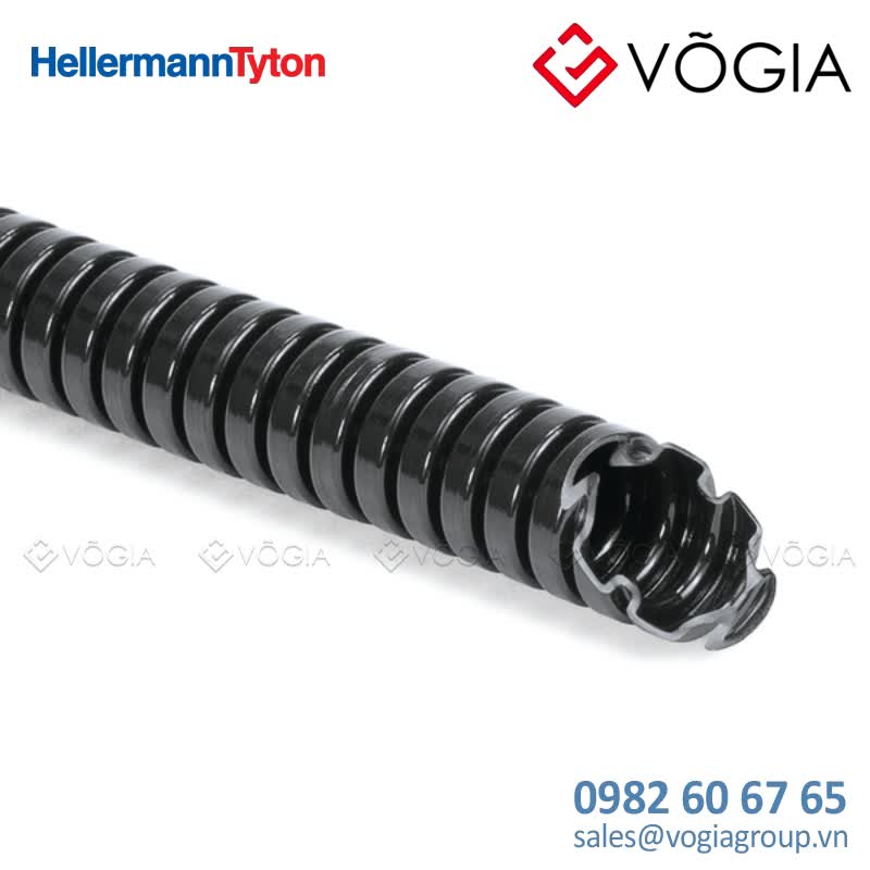 Ống nhựa bảo vệ cáp - Flame-retardant standard weight corrugated flexible conduit PA6 ø16mm reel 50m - HG-FR16-PA6FR-BK