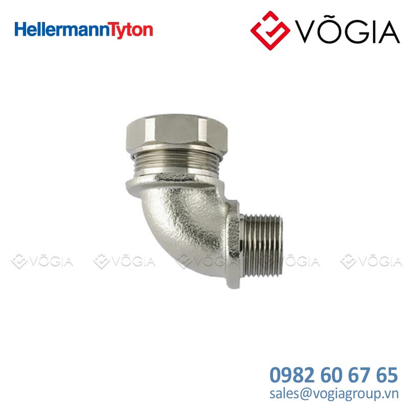 Compression Fitting with rigid External Thread for Spiral-Reinforced PVC Conduits 90° ø40mm M40 - PSRSC40-90FMC-M40-NPB/PA6-ML