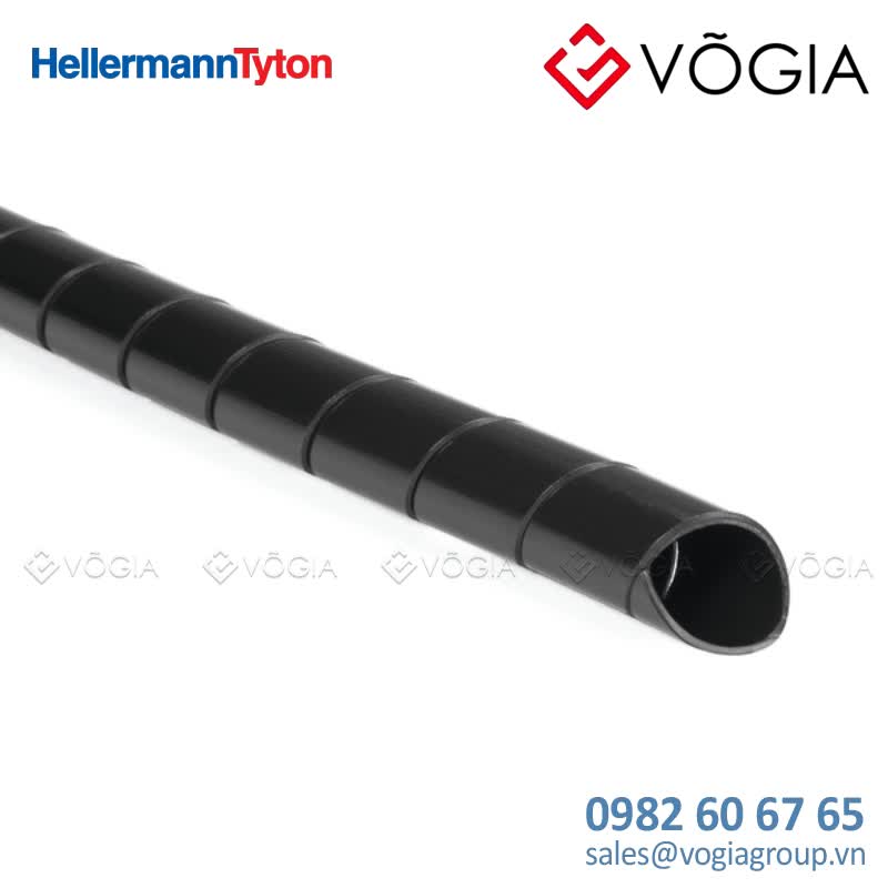 Vỏ bọc cáp - Spiral binding 10 mm - 100 mm, PA6V0, black, 30 m - SBPAV09-PA6V0-BK