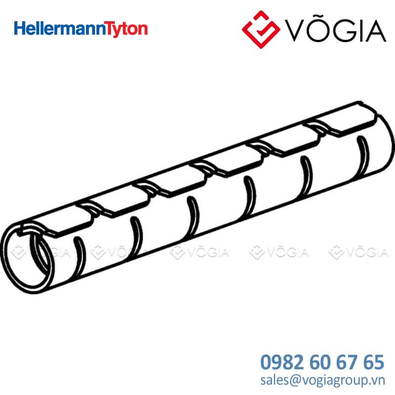Vỏ bọc cáp - Cable cover 29 mm - 32 mm, PA6V0, black, 25m + tool - HWPAV030-PA6V0-BK