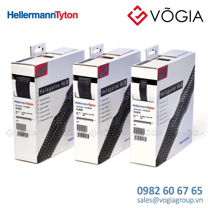 Vỏ bọc cáp - Braided sleeving in dispenser boxes black Ø15mm - HLB15-PET-BK