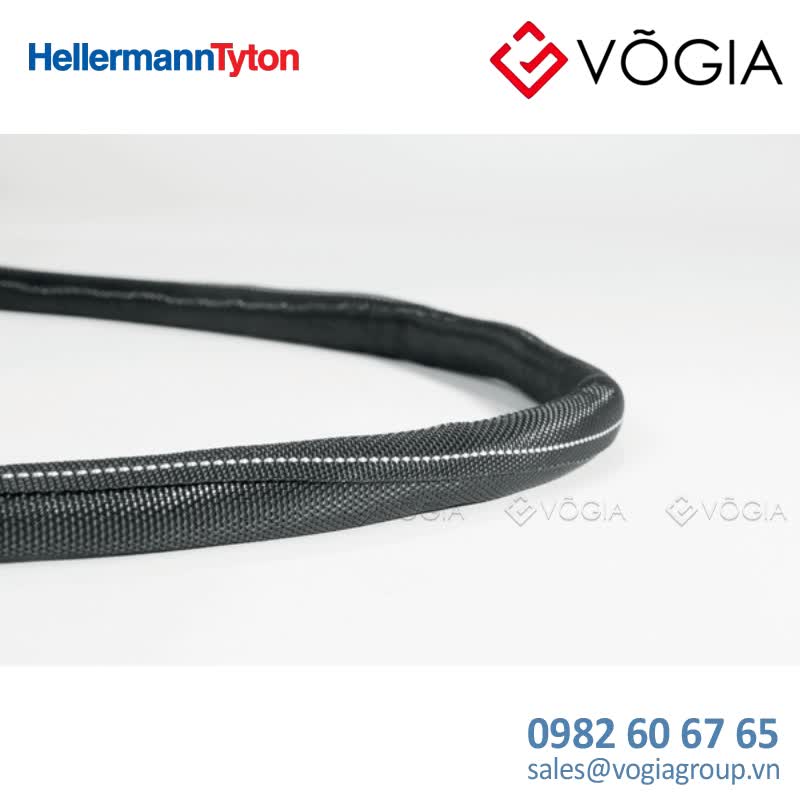 Vỏ bọc cáp - Self-closing sleeving, 19 - 25 mm, PET, flame-retardent, black with white identification yarn, 25 m - Twist-In-FR 25-PET-BK
