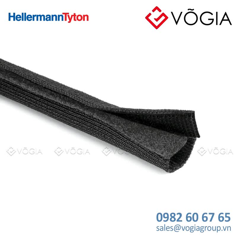 Vỏ bọc cáp - Re-sealable protective sleeving for post-termination cable organisation 15mm - HELAHOOK15-PET-BK