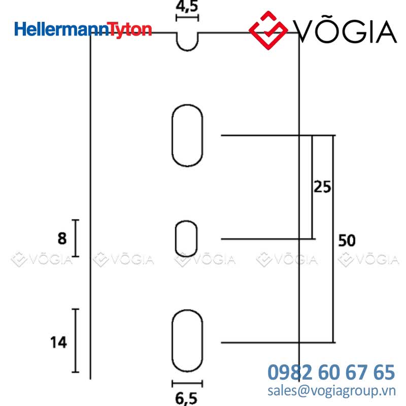 Ống luồn dây điện - Wiring duct 50x75 mm, 2000 mm, PC/ABS, grey - HTWD-HF-50X75-PC/ABS-GY