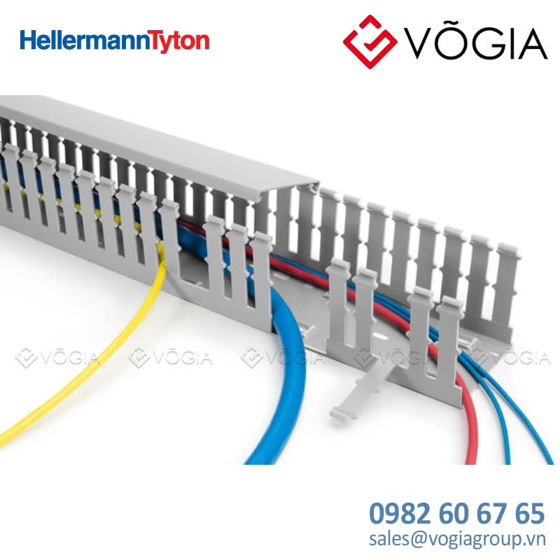 Ống luồn dây điện - Wiring duct 40x60 mm, 2000 mm, PVC, grey, for large-diameter wires - HTWD-PW-40X60-PVC-GY