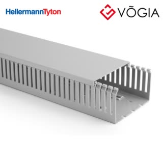Ống luồn dây điện - Wiring duct 25x40 mm, 2000 mm, PVC, grey - HTWD-PN-25X40-PVC-GY