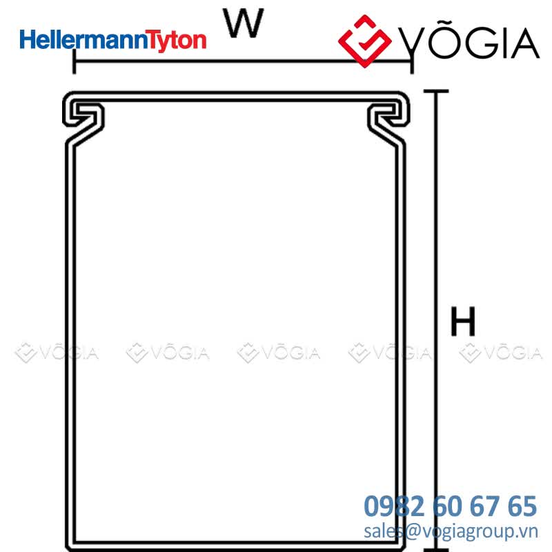 Ống luồn dây điện - Wiring duct 75x50 mm, 2000 mm, PC/ABS, grey - HTWD-HF-75X50-PC/ABS-GY