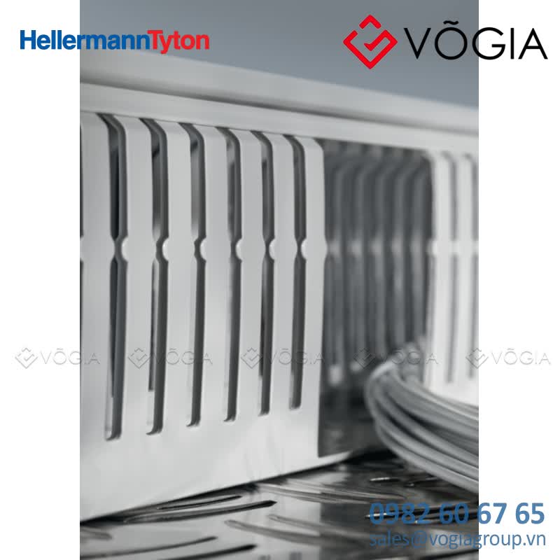 Ống luồn dây điện - Wiring duct 100x75 mm, 2000 mm, PC/ABS, grey - HTWD-HF-100X75-PC/ABS-GY