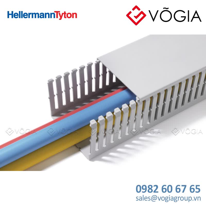 Ống luồn dây điện - Wiring duct 100x75 mm, 2000 mm, PC/ABS, grey - HTWD-HF-100X75-PC/ABS-GY