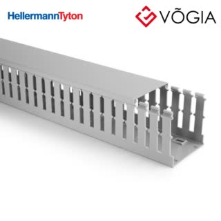 Ống luồn dây điện - Wiring duct 40x100 mm, 2000 mm, PVC, grey - HTWD-PW-40X100-PVC-GY