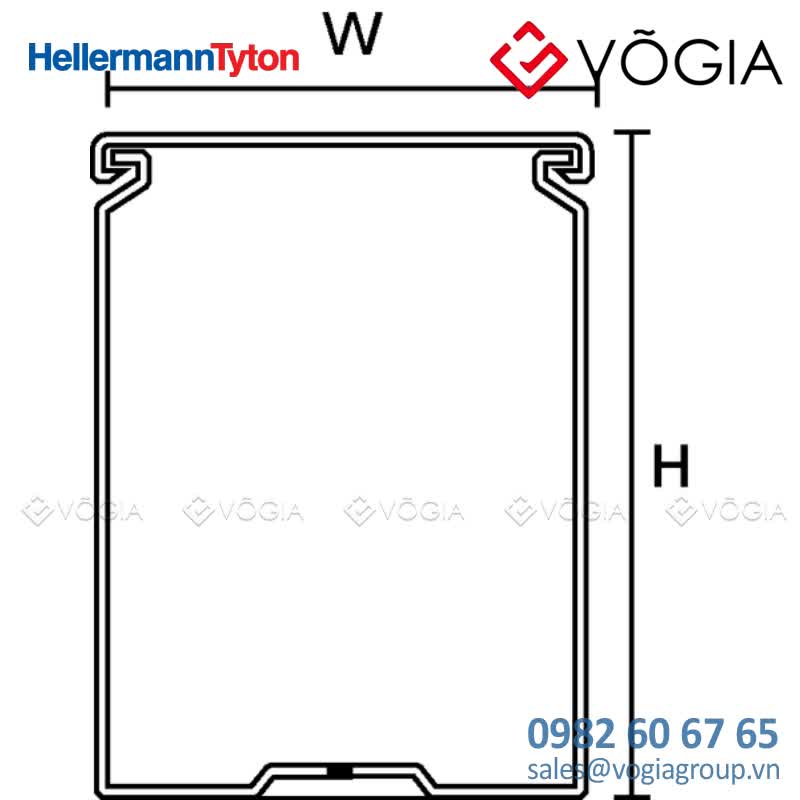 Ống luồn dây điện - Wiring duct 25x60 mm, 2000 mm, PVC, grey - HTWD-PW-25X60-PVC-GY