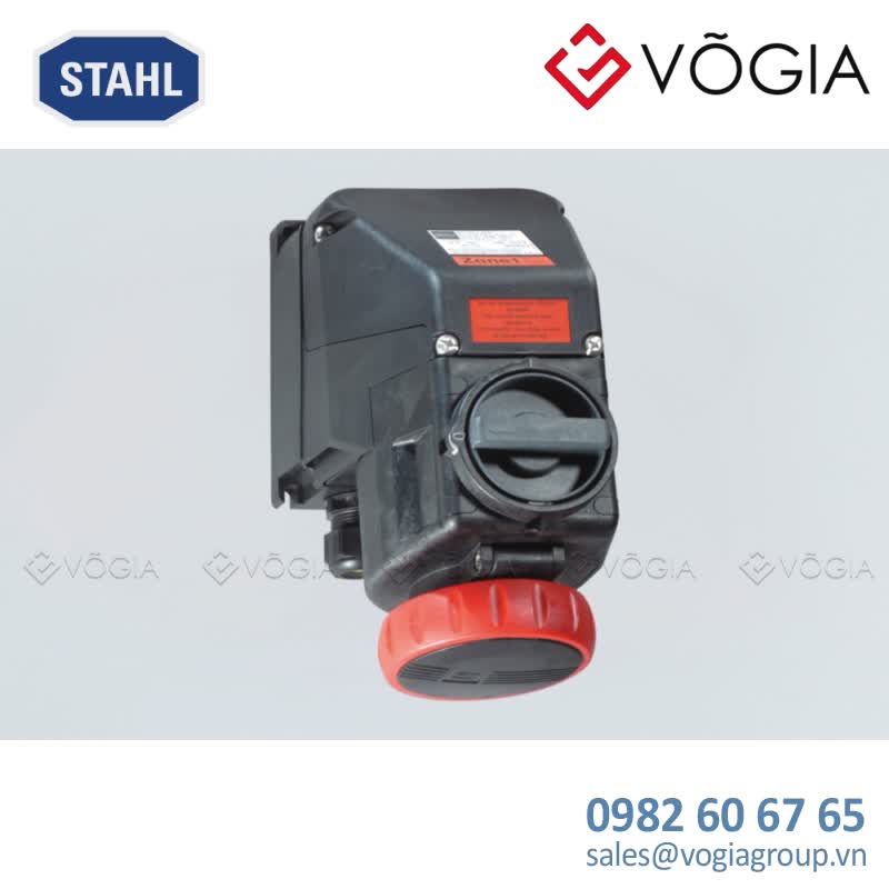 Ổ cắm gắn tường chống cháy nổ 8570/11-403-S-01-0-00-XXX, 16 A wall-mounting socket, Polyamide, 380 V AC Red, 3 P + PE, 3 h, M25 x 15, 7 - 17 mm, Polyamide, Zone 1, 2, 21, 22