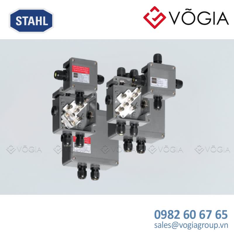 Hộp đấu nối GRP chống cháy nổ Junction box With fuses, Polyester resin, 2, 2, 3 x Mantle terminal 4 mm², Zone 1, 2, 21, 22 - 8118/113-303