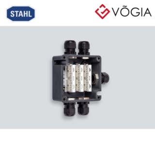 Hộp đấu nối GRP chống cháy nổ Ex e terminal box, 440 V, 6x WAGO 221-485, 5x M25 x 15 Polyamide cable gland, black, 1x Mounting rail 35 x 90 mm, Zone 1/2/21/22 - 8118/122-199-C2374