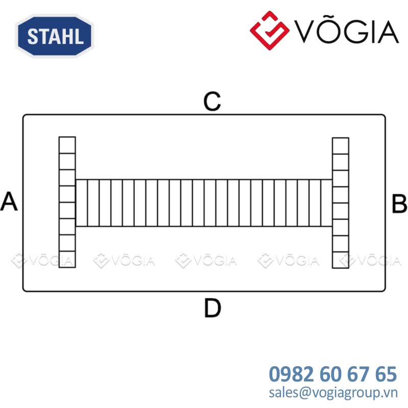 Hộp đấu nối GRP chống cháy nổ Ex i terminal box, Polyester resin, 60 V, 1x 2-conductor, 25 mm2, blue, 49, 1x Mounting rail 35 x 301 mm, Zone 1/2/21/22 - 8146/2S71