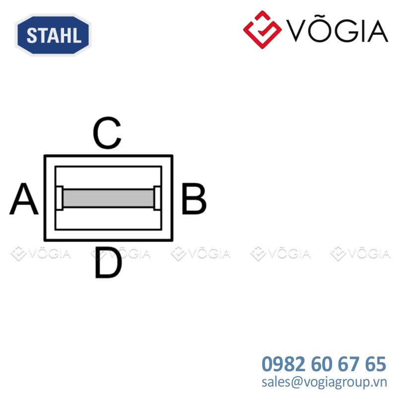 Hộp đấu nối inox chống cháy nổ Ex i terminal box, Stainless steel 14301, 60 V, 1x 2-conductor, 25 mm2, blue, 52, 1x Mounting rail 35 x 301 mm, Zone 1/2/21/22 - 8150/2-0360-0176-150-2311