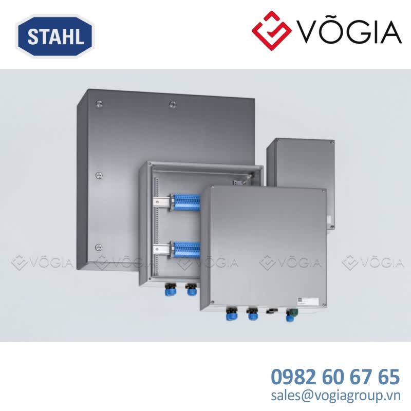 Hộp đấu nối inox chống cháy nổ Ex i terminal box, Stainless steel 14404, 60 V, 1xPhoenix UT, 2-conductor, 25 mm2, blue, 1xPhoenix UT,2-conductor, 25 mm2, grey, Zone 1/2/21/22 - 8150/2-0236-0176-091-3311