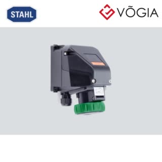 Ổ cắm chống cháy nổ nhỏ gọn 8572/13-302, 16 A compact wall-mounting socket, > 50 V AC Green, 2 P + PE, 2 h, M25 x 15, 7 - 17 mm, Polyamide, Zone 1, 2, 21, 22