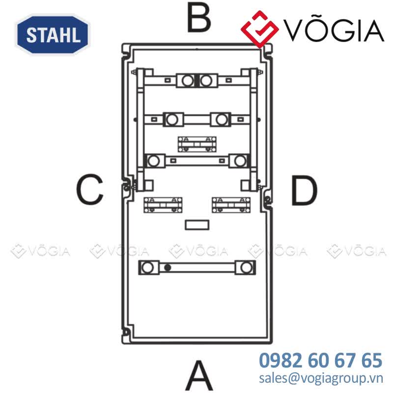 Hộp đấu nối chống cháy nổ cho dòng điện cường độ cao 8146/1093-C924, Cable end box, Polyester resin, 690 V, 6x 1-conductor, 185 mm2, 2x 1-conductor, 185 mm², green-yellow, Zone 1/2/21/22